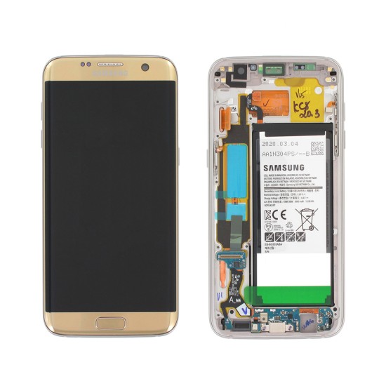 Touch+Display com Frame e Bateria Samsung Galaxy S7 Edge/G935 5,5" Service Pack (GH82-13361A) Dourado